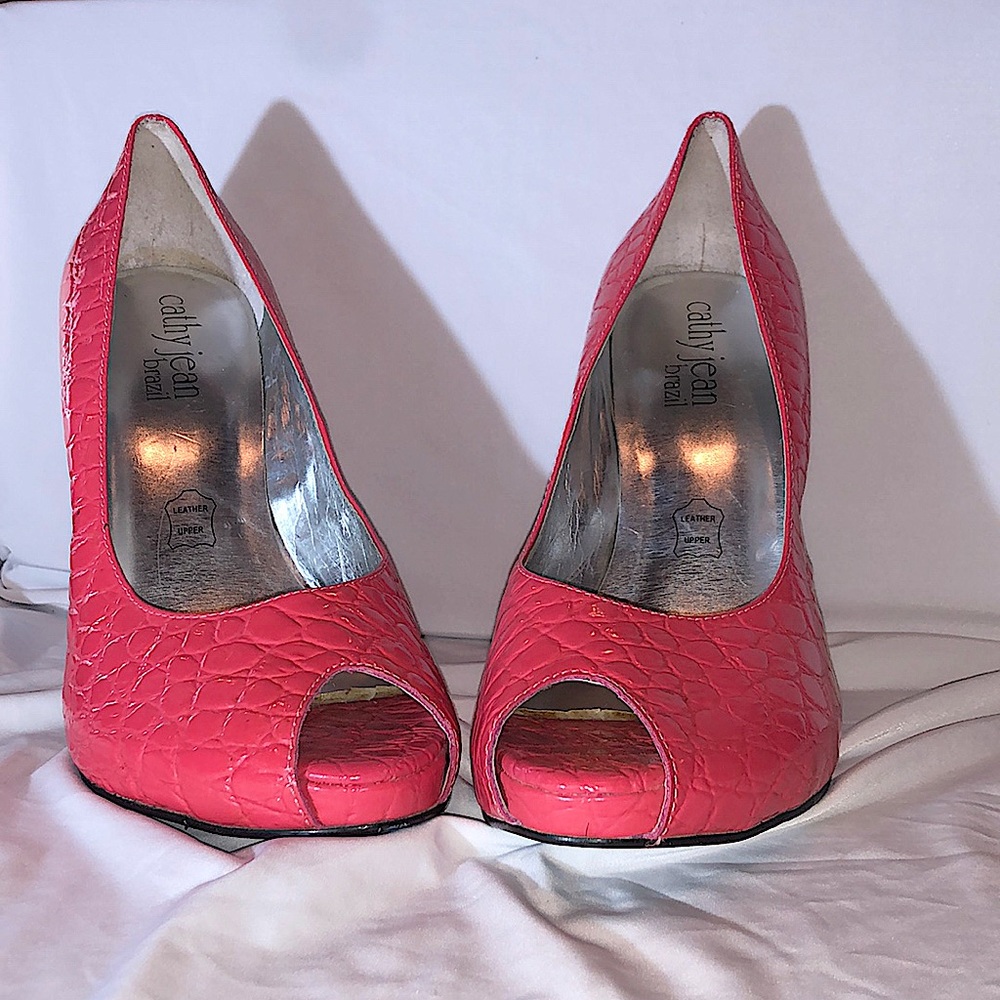 Cathy Jean brazil leather upper heels